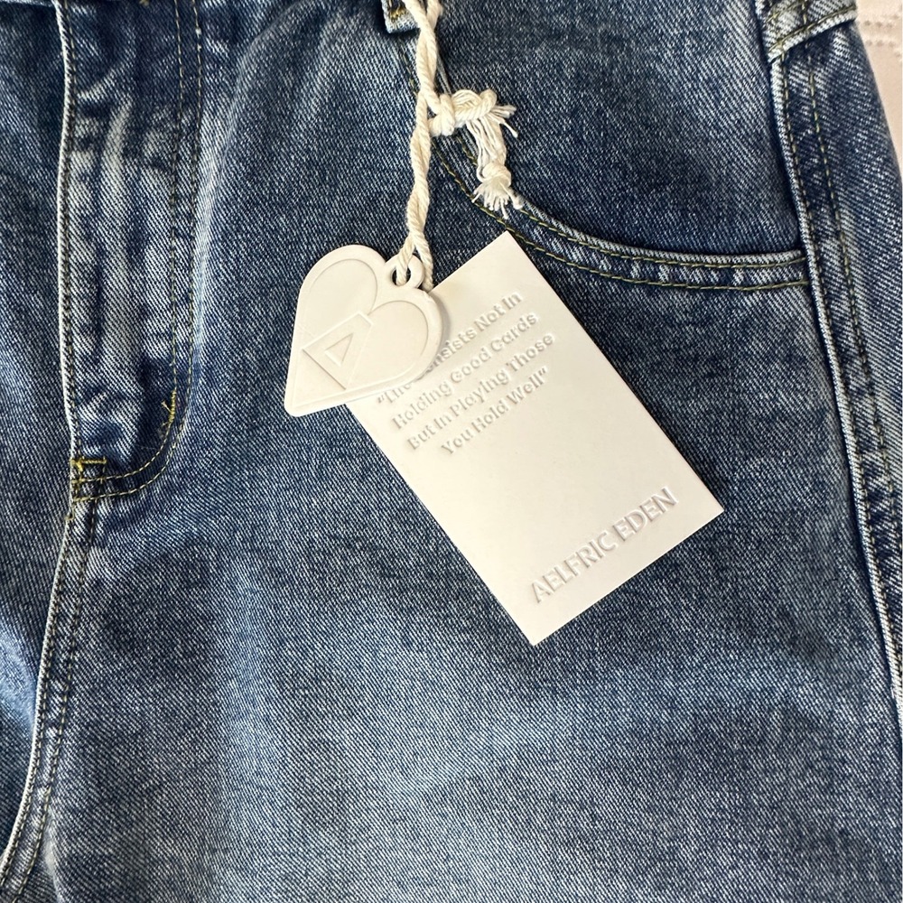 Aelfric Eden Dog Embroidery Jeans 30 Blue New Wide Leg Baggy Dachshund - Picture 7 of 7